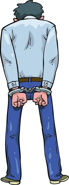 Cartoon Man Gearresteerd Een Witte Achtergrond Vector Illustratie — Stockvector