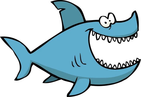Petit Requin Sur Fond Blanc Illustration Vectorielle — Image vectorielle