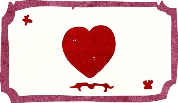 Dessin Animé Amour Coeur Cadre — Image vectorielle