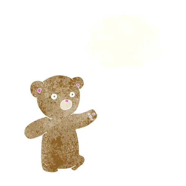 Cartoon Teddybär Mit Gedankenblase — Stockvektor