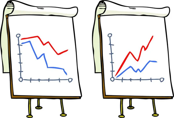 Doodle Growth Chart White Background Vector Illustration Doodle Growth Chart — Stock Vector