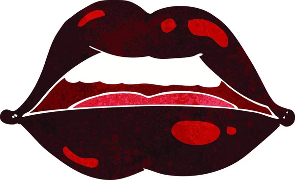 卡通片性感的双唇符号 — 图库矢量图片