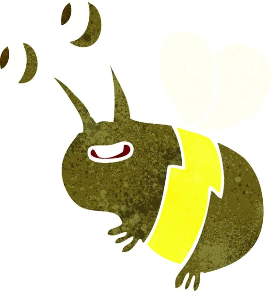 Мультяшна Щаслива Бджола Ілюстрація Білому Тлі — стоковий вектор