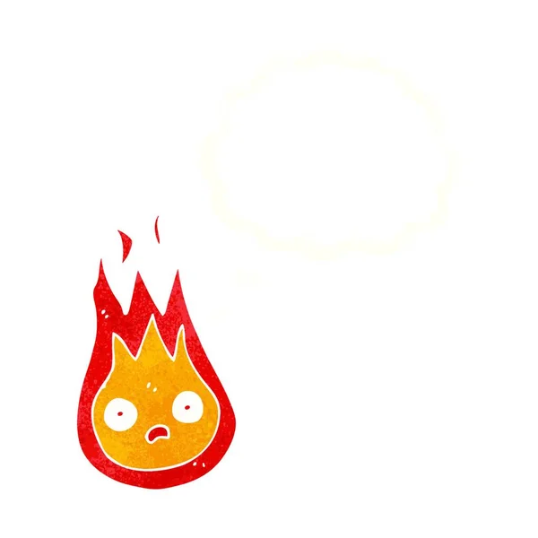 Karikatura Přátelský Fireball Myšlenkovou Bublinou — Stockový vektor