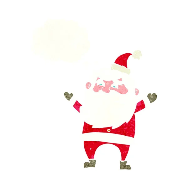 Dessin Animé Heureux Père Noël Claus Avec Bulle Pensée — Image vectorielle