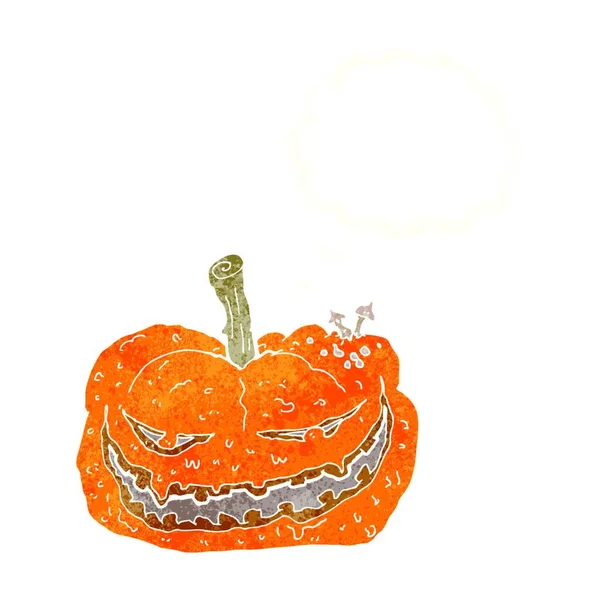 Calabaza Halloween Dibujos Animados Con Burbuja Pensamiento — Archivo Imágenes Vectoriales