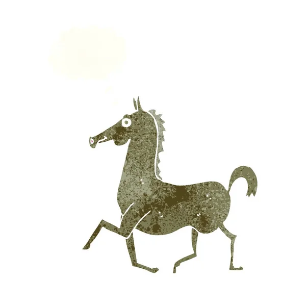 Cavalo Dos Desenhos Animados Com Bolha Pensamento —  Vetores de Stock