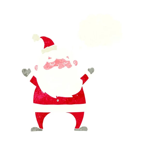 Joyeux Santa Dessin Animé Avec Bulle Pensée — Image vectorielle