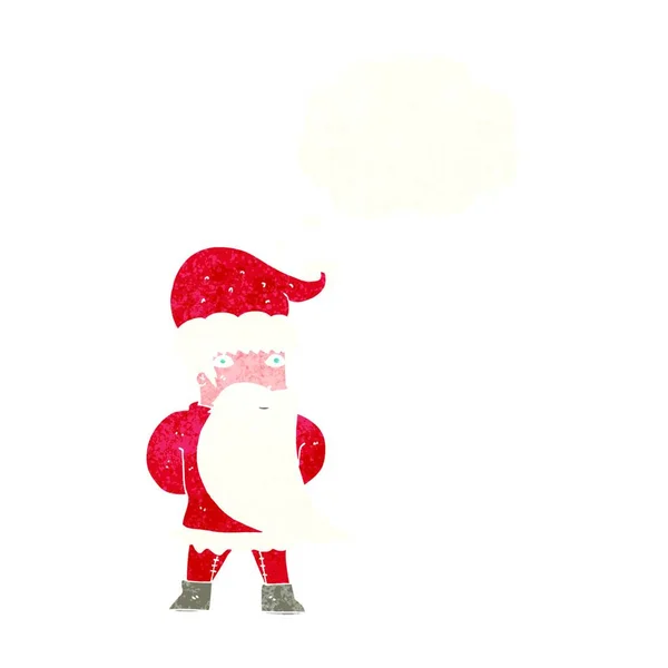 Dessin Animé Santa Claus Avec Bulle Pensée — Image vectorielle