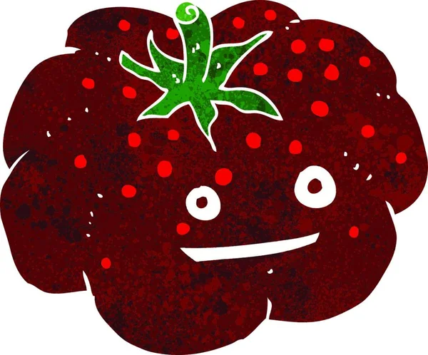 Kreskówka Szczęśliwy Pomidor Ilustracja Białym Tle — Wektor stockowy