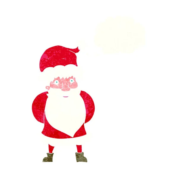 Dessin Animé Santa Claus Avec Bulle Pensée — Image vectorielle