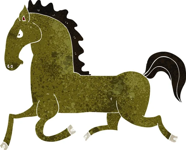 Desenho Animado Correndo Cavalo Ilustração Vetorial — Vetor de Stock