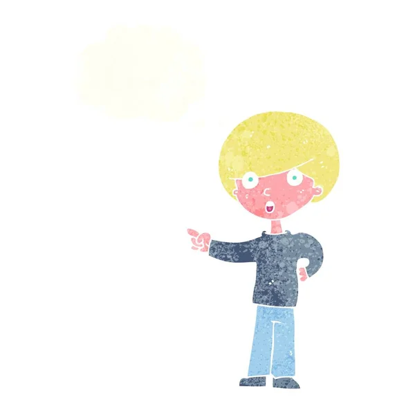 Καρτούν Δείχνει Αγόρι Φούσκα Σκέψης — Διανυσματικό Αρχείο
