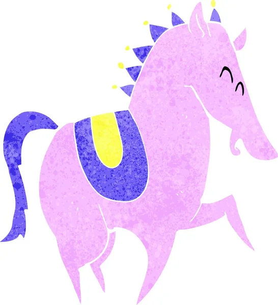 Desenho Animado Cavalo Equilíbrio Ilustração Fundo Branco — Vetor de Stock