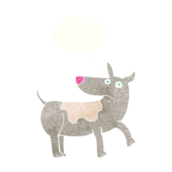 Lustiger Cartoon Hund Mit Gedankenblase — Stockvektor