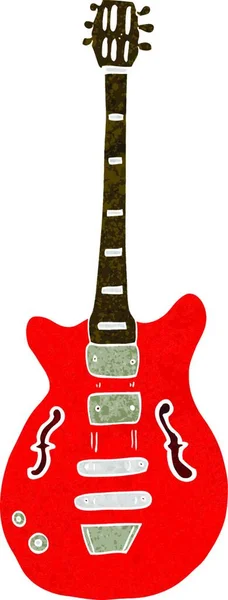 Guitarra Eléctrica Dibujos Animados Ilustración Sobre Fondo Blanco — Vector de stock