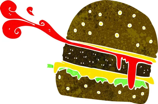 Burger Κινουμένων Σχεδίων Απεικόνιση Λευκό Φόντο — Διανυσματικό Αρχείο