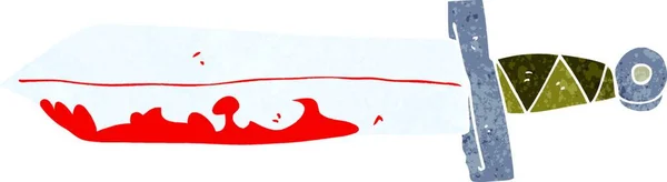 Dessin Animé Épée Sanglante Illustration Sur Fond Blanc — Image vectorielle