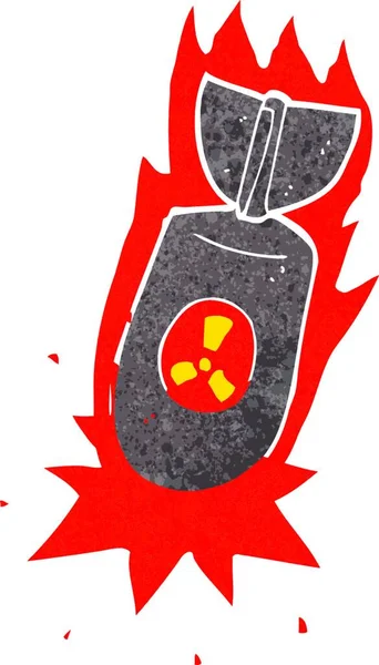 Bomba Atómica Dibujos Animados Ilustración Sobre Fondo Blanco — Archivo Imágenes Vectoriales