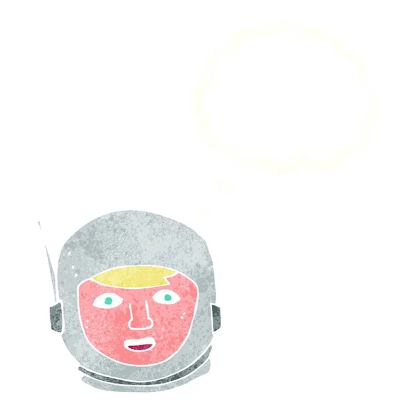 Cabeza Astronauta Dibujos Animados Con Burbuja Pensamiento — Archivo Imágenes Vectoriales