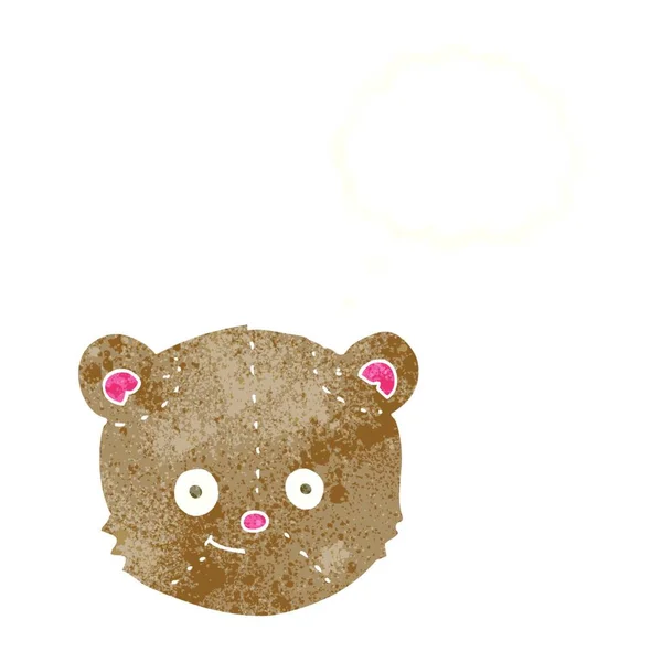 Cabeça Urso Pelúcia Desenho Animado Com Bolha Pensamento — Vetor de Stock