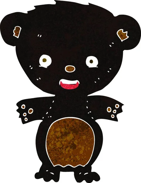 Cartoon Black Bear Illustration White Background — Stock Vector