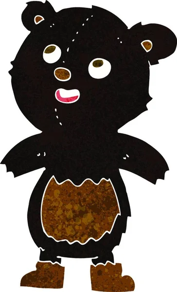 Desenho Animado Urso Preto Ilustração Fundo Branco —  Vetores de Stock