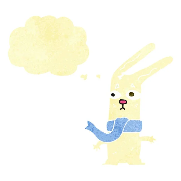 Lapin Dessin Animé Avec Bulle Pensée — Image vectorielle