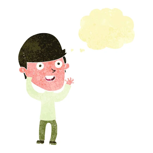 Καρτούν Ευτυχισμένος Άνθρωπος Φούσκα Σκέψης — Διανυσματικό Αρχείο