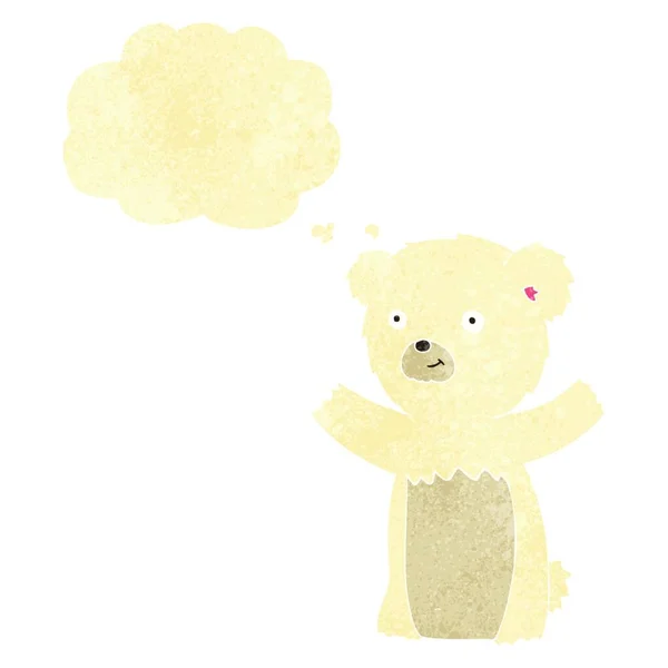 Anak Beruang Kutub Kartun Dengan Pikiran Gelembung - Stok Vektor