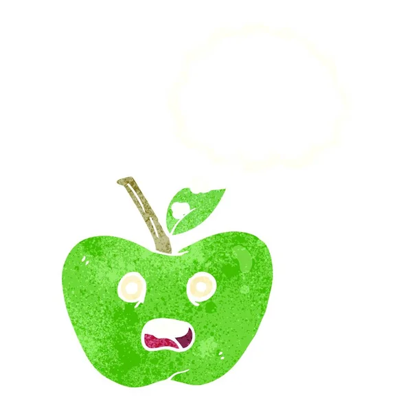 Pomme Dessin Animé Avec Bulle Pensée — Image vectorielle