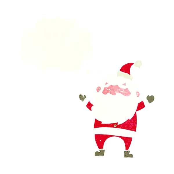 Dessin Animé Heureux Père Noël Claus Avec Bulle Pensée — Image vectorielle