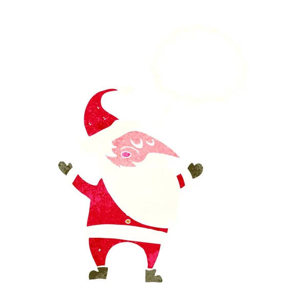 Desenho Animado Santa Claus Com Bolha Pensamento — Vetor de Stock