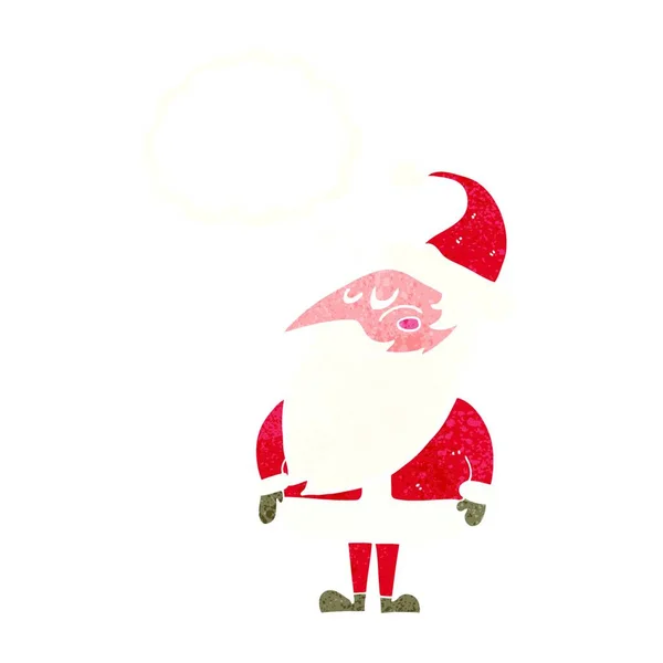 Desenho Animado Santa Claus Com Bolha Pensamento — Vetor de Stock