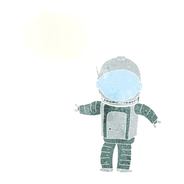 Cartoon Astronaut Mit Gedankenblase — Stockvektor
