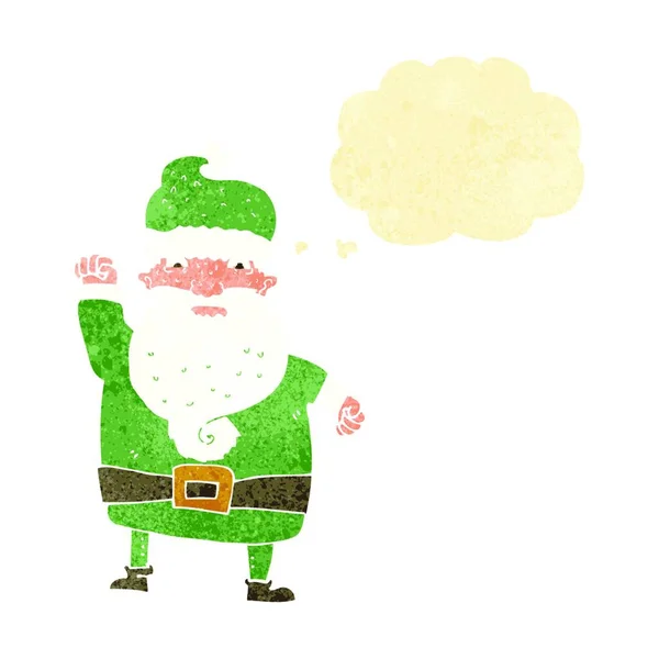 Dessin Animé Santa Claus Colère Avec Bulle Pensée — Image vectorielle