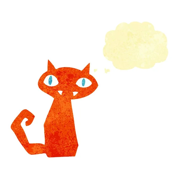 Kartun Kucing Dengan Pikiran Gelembung - Stok Vektor
