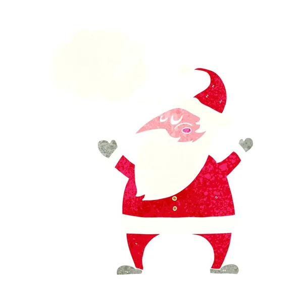 Dibujos Animados Santa Claus Con Burbuja Pensamiento — Vector de stock