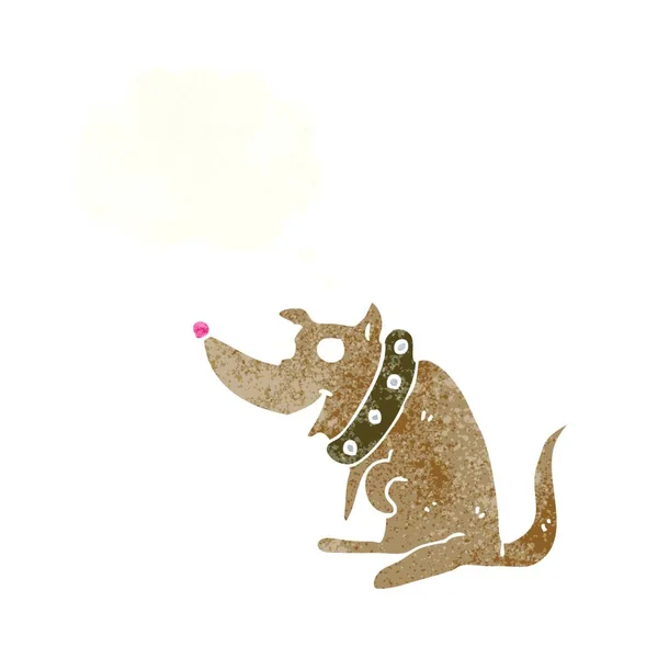 Καρτούν Χαρούμενο Σκυλί Μεγάλο Γιακά Φούσκα Σκέψης — Διανυσματικό Αρχείο