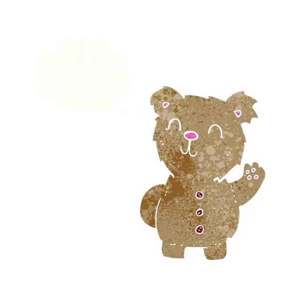 Urso Pelúcia Dos Desenhos Animados Com Bolha Pensamento — Vetor de Stock