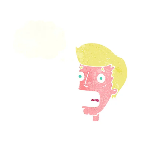 Мультфильм Испуганный Человек Мыслей Пузырь — стоковый вектор