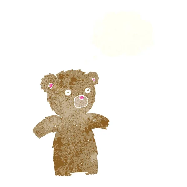 Oso Peluche Dibujos Animados Con Burbuja Pensamiento — Archivo Imágenes Vectoriales