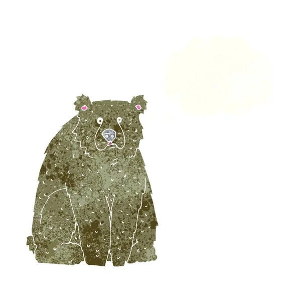 Kreskówki Śmieszne Niedźwiedź Bańki Myśli — Wektor stockowy