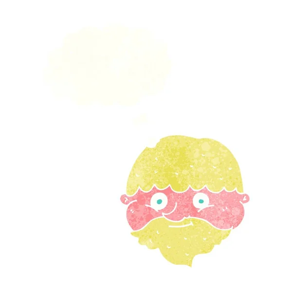 Мультяшный Бородатый Мужчина Мыслепузырём — стоковый вектор