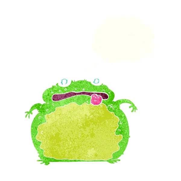 Αστεία Βάτραχος Κινουμένων Σχεδίων Σκέψη Φούσκα — Διανυσματικό Αρχείο
