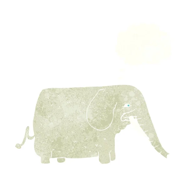 Dessin Animé Grand Éléphant Avec Bulle Pensée — Image vectorielle
