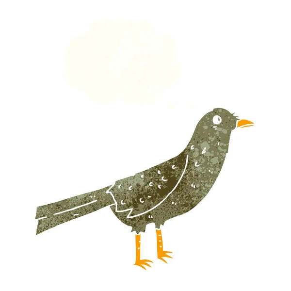 Oiseau Dessin Animé Avec Bulle Pensée — Image vectorielle