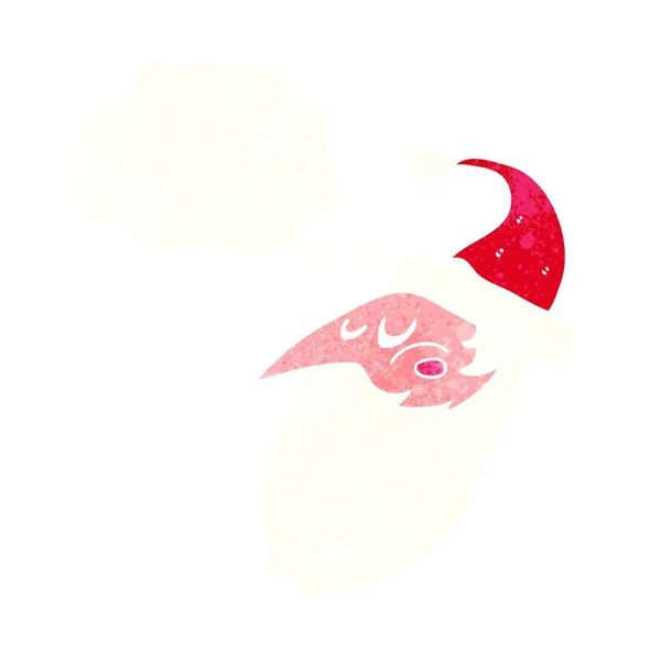 Мультяшний Санта Обличчя Мисленням Бульбашки — стоковий вектор