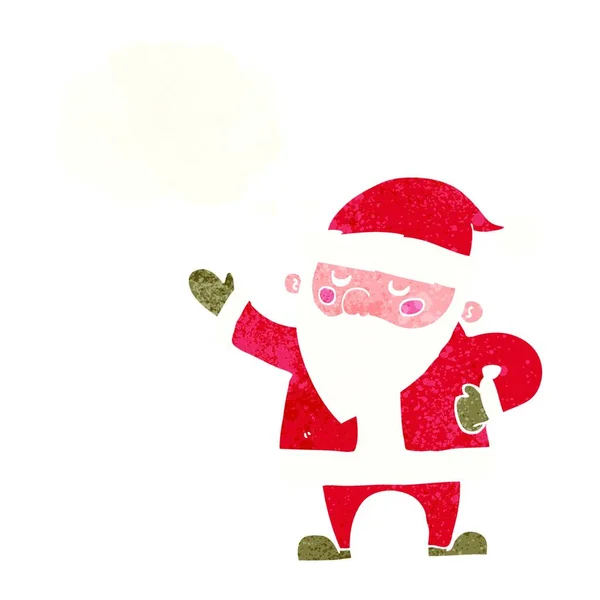 Dibujos Animados Santa Claus Con Burbuja Pensamiento — Vector de stock