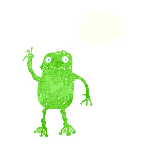 Grenouille Dessin Animé Avec Bulle Pensée — Image vectorielle